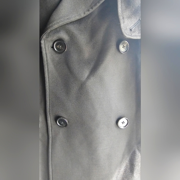IZZUE Collection Double Breasted Pea Coat  Black Short Trenchcoat Unique size L - Picture 9 of 12